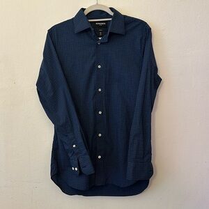 Bonobos Jetsetter Dress Shirt - Blue Rainstorm Dot - 15.5 / 34